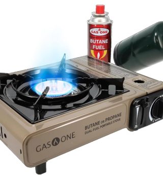 Gas One GS-3400P Propane or Butane Stove Dual Fuel Stove Portable Camping Stove - Patented - with Carrying Case Great for Emergency Preparedness Kit